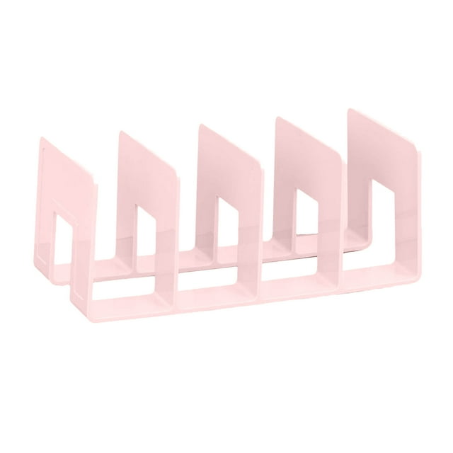 Binwennn Book Organizer With 4 Compartments Acrylic File Organizer For Desk Clear File Sorter Desk File Organizer Sturdy Bookends For Books Magazines And Files Color File Small Craft Table Easter