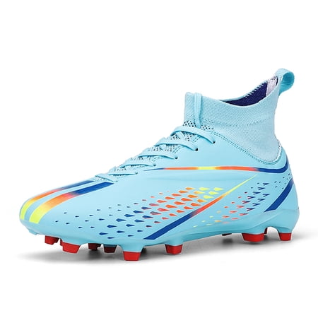 FULORIS Soccer Cleats Shoers Men Sock Football Boots Blue