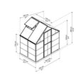 thumbnail image 6 of Palram - Canopia Hybrid 6' x 4' Polycarbonate/Aluminum Walk-In Greenhouse – Gray - with Roof Vent, 6 of 10