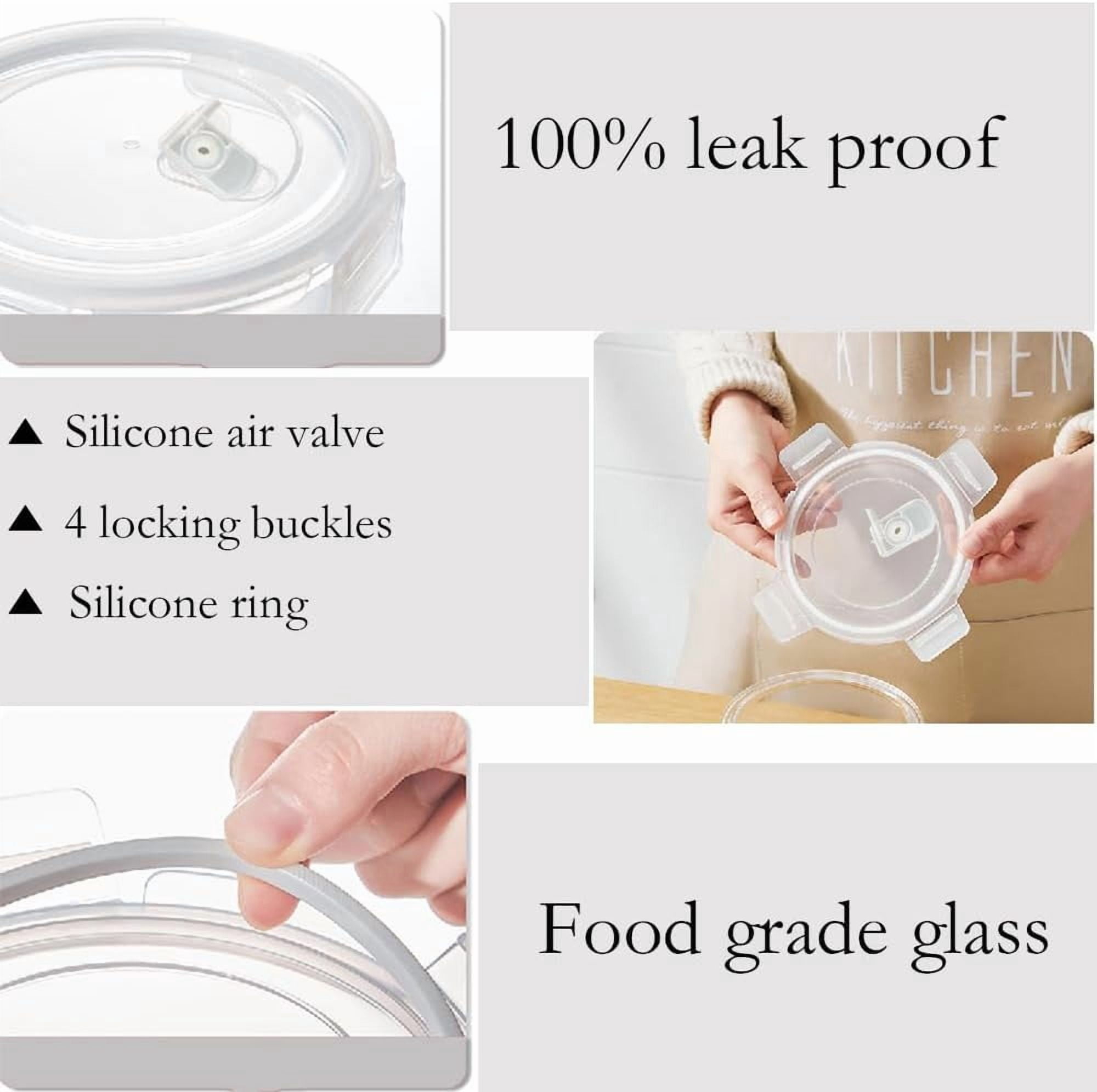 TT - 2Cup Glass Soup Container with Airtight lids, 16oz Round Glass food Storage Container, Round Food Bowls BPA free, Leakproof Soup Container, Dishwasher Microwave & Freezer Safe (8 Pack)