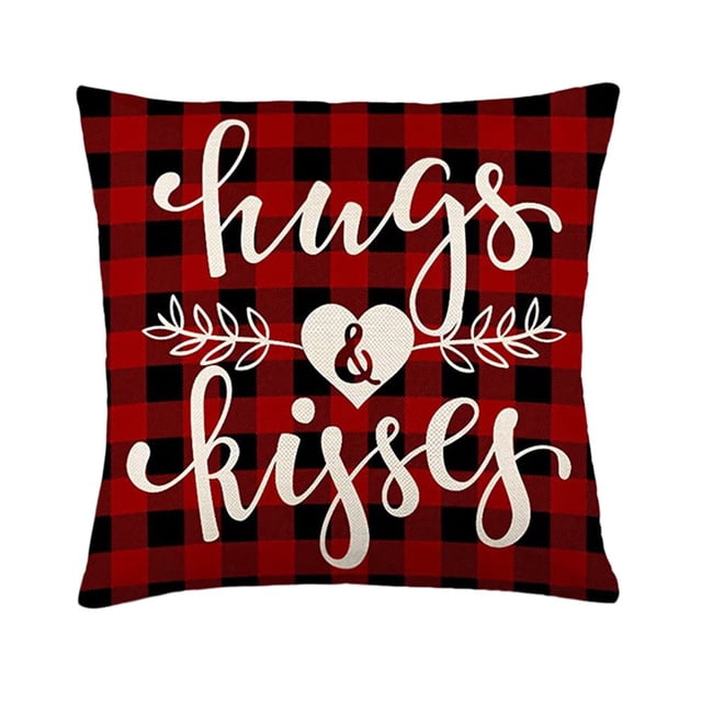 PENGXIANG 1PC Saint-Valentin Coton Lin Taie d'Oreiller Canapé Housse de Coussin Décor de la Maison