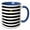 Blue/White, variant on 3drose, Black White Stripes Horizontal Golden Bee, 11oz Two-tone Yellow Mug