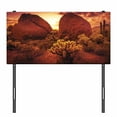 thumbnail image 3 of Saguaro Headboard, Dramatic Desert Scenery Like Burnt by Sun near Scottsdale Hot Rocks Serene Western Image, Upholstered Decorative Metal Bed Headboard with Memory Foam, Twin Size, Red, by Ambesonne, 3 of 4
