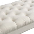 thumbnail image 4 of Christopher Knight Home 57.5" Button-Tufted End of Bed Bench, Large Upholstered Ottoman, Rolled Arms, Beige, 4 of 8