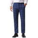 thumbnail image 1 of Pantalones de hombre Inspire Chic, de cuadros, con frente plano, cintura elástica y botón, 28 azul marino, 1 of 7