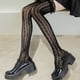 thumbnail image 5 of Sonducket 2 uds medias de rejilla Lolita transpirables y de alta elasticidad de encaje para un cómodo calcetines Lolita Medias negro calcetines hasta los muslos, 5 of 6