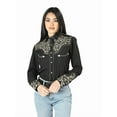 thumbnail image 4 of Womens Black Embroidered Western-style Blouse 44190, 4 of 5