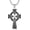 cross-3, variant on Mens Silver Chain with Celtic Cross,Celtic Cross Silver/Black Necklace for Men/Women Round Celti Cross Chani of 2.5mm 22+2inch