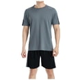 thumbnail image 1 of FhsagQ Pyjama Pyjama pour Homme Boxeurs en Coton T-Shirt pour Homme Été Manches Courtes Ensemble Demi-Manches Ample Respirant Mise en Forme Exercice Course Tenue de Sport Ensemble de Sport Pyjama pour Homme Coton Long Gris TTG, 1 of 7
