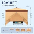 thumbnail image 4 of Summit Living 10' x 10' Pop up Canopy Tent with Sidewalls for Outside, Beige, 4 of 8
