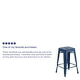 thumbnail image 5 of BizChair Commercial Grade 4 Pack 24" High Backless Distressed Antique Blue Metal Indoor-Outdoor Counter Height Stool, 5 of 13