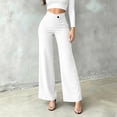thumbnail image 4 of Edvintorg Womens Dress Pants Plus Size Fashion High Waisted Business Dressy Wide Leg Trousers With Buttons Women Work Pants White S, 4 of 7