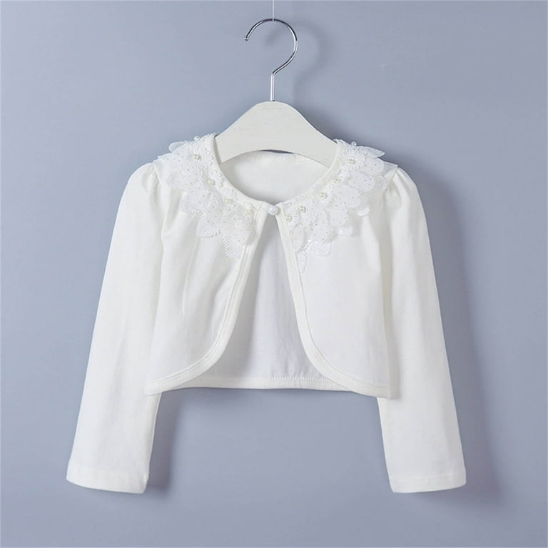 Childrens boleros top and shrugs white