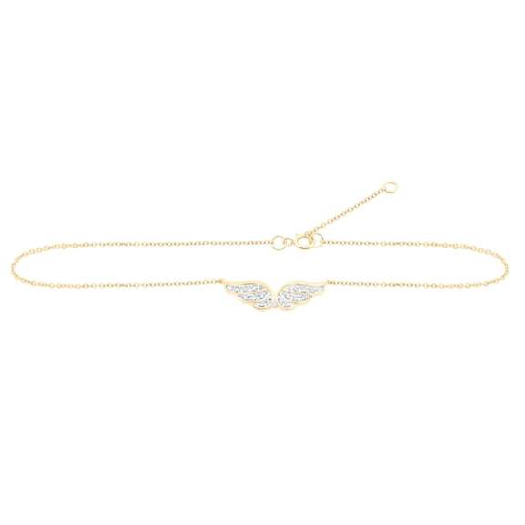 10kt Yellow Gold 1/12 Ctw Dia Nk Gift Anklet (9 Inch)