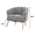thumbnail image 3 of Andeworld Upholstered Accent Chair with Gold Metal Legs (Grey), 3 of 7