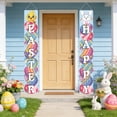 thumbnail image 4 of Easter Bunny and Egg Themed Couplets – 71" Long Porch Signs Hanging Banners | Outdoor Courtyard Decorations and Flags with "EASTER" & "HAPPY" Lettering | Double-Sided Polyester Garden Banner, 4 of 6