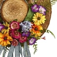 thumbnail image 2 of Nearly Natural 4587 Mixed Flower Hat Wreath, 2 of 3