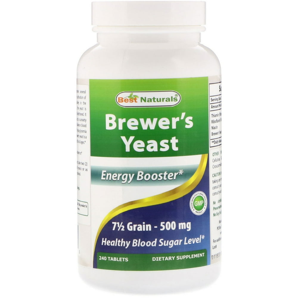 Best Naturals Brewers Yeast 71/2 Grains with vitamin B1, Vitamin B2 and Niacin,500 mg,240