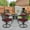 Dark Bronze / Red, variant on W WARMHOL 5 Piece Patio Dining Set, Outdoor Table and Chairs Set for 4 Cushioned Swivel Rocking Chairs and 35.2" Round Table, All-Weather Cast Aluminum Patio Funiture Set, 2" Umbrella Hole