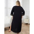 thumbnail image 3 of Beach Kaftan Dresses for Women Plus Size Caftan Loungewear Mexican Embroidered Dress Long Beach Tunic Summer Elegant Vacation Outfit Long Sleeve Robe, 3 of 10