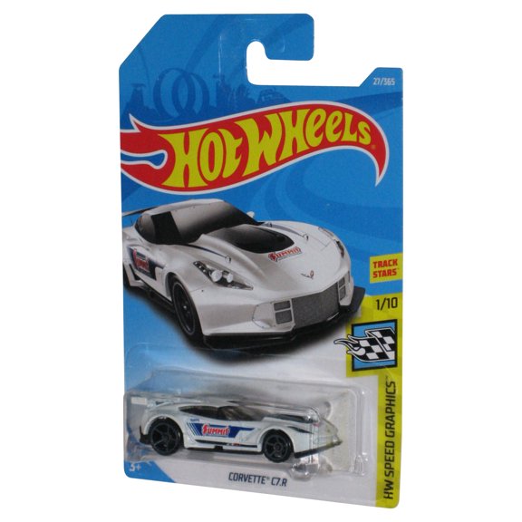 Hot Wheels HW Speed Graphics 1/10 (2017) White Corvette C7.R Toy Car 27/365
