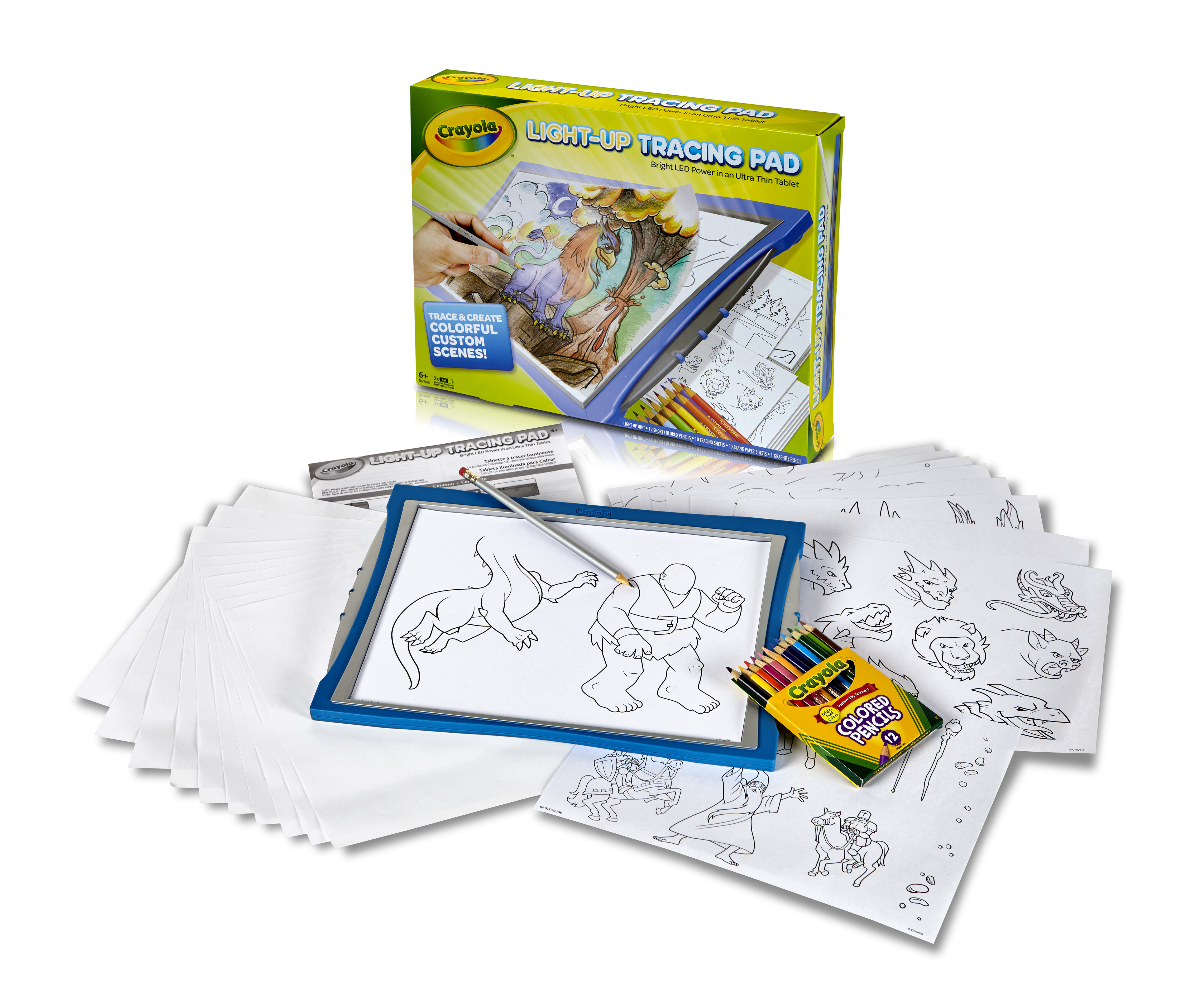 Crayola Light-Up Tracing Pad, Blue, School Supplies, Art Set, Gifts for Girls & Boys, Beginner Child - image 8 of 9