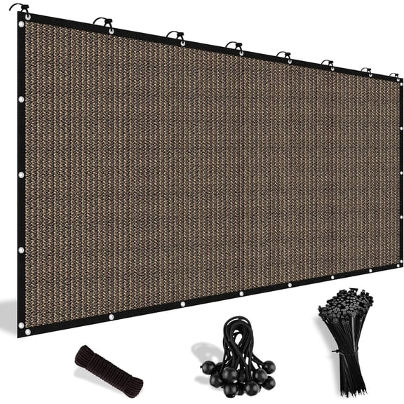 Customized Size 90% Sun Shade Cloth with Grommets, 08' X 12' Pergola Shade Cover Canopy, Mesh Tarp Sun Screens for Patio, Outdoor, Garden, Backyard, Mocha, GN02
