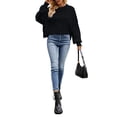 thumbnail image 2 of Lucakuins Suéter de punto para mujer, manga larga, cuello redondo, sólido, suelto, suéter cálido para otoño invierno Lucakuins  moda, 2 of 3
