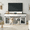 White+Walnut, variant on LuckyNote 71'' Large Double Dog Crate Cabinet, Sliding Door with Latch, Type-C & USB Ports, Black+Dark Walnut