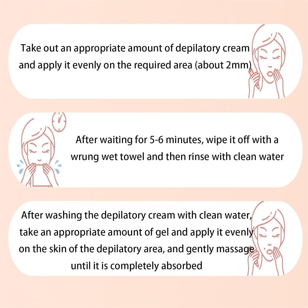 Hair Remover Cream, Facial Hair Removal for Women, Instant Hair Removal Kit （2）