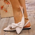 thumbnail image 2 of Xucatan Women's Pointed Toe Flat Sandals with Bow Detail, Breathable Fabric Slingback Flats with Adjustable Strap, Soft Comfortable Walking Shoes for Daily Casual Wear Gift, 2 of 9