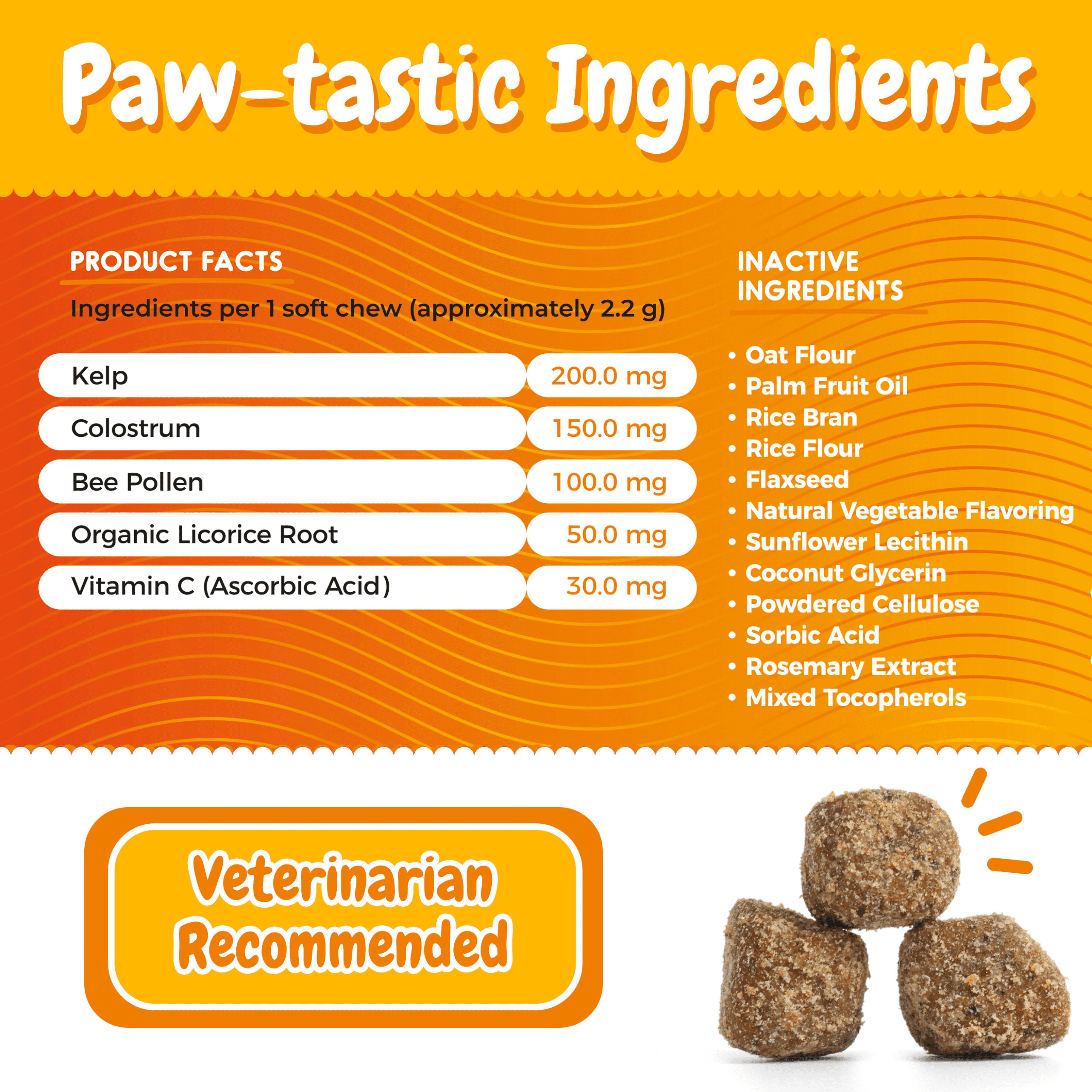 Inner Paw Dog Allergy Relief Chews, Skin Health and Immune Support, Vegetable Flavor, 120 Count