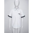 thumbnail image 3 of Fldy Kids Boys Casual Short Sleeve School Shirts Turndown Collar Button Closure Polka Dots Print White 100, 3 of 7