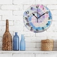thumbnail image 3 of SKYSONIC Tie Dyed Light Pink Blue Wall Clock 10 Inch Silent Non Ticking Round Clock Oil Painting Clock Easy to Read Clock for Living Room Bedroom Bathroom Home Decor, 3 of 7