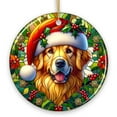 thumbnail image 6 of Colorful Golden Retriever Stained Glass Style Ceramic Ornament, Christmas Gift and Decor, 6 of 6