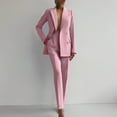 thumbnail image 2 of Women's Two Piece Sets Casual Blazers Jackets and Straight Leg Pants Suits Dressy Business Casual Outfits Professional Blazer Pantsuits Elegant Business Office Work Suit, 2 of 4
