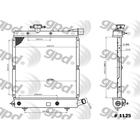Global Parts Distributors 1125C Radiator Fits select: 1990-1992 DODGE GRAND CARAVAN, 1990-1992 DODGE CARAVAN