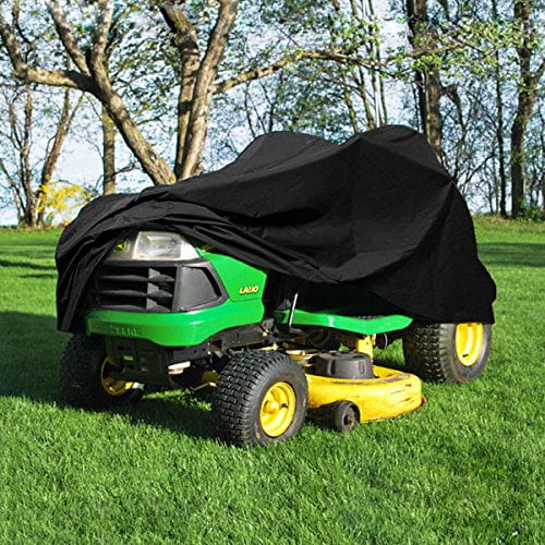 Ejoyous Lawn Mower Cover Waterproof Riding Lawnmower Tractor Cover Heavy Duty 210D Polyester Oxford Mower Dust Cover to fit Decks up to 55in for Indoor Outdoor Garden Protective Storage 