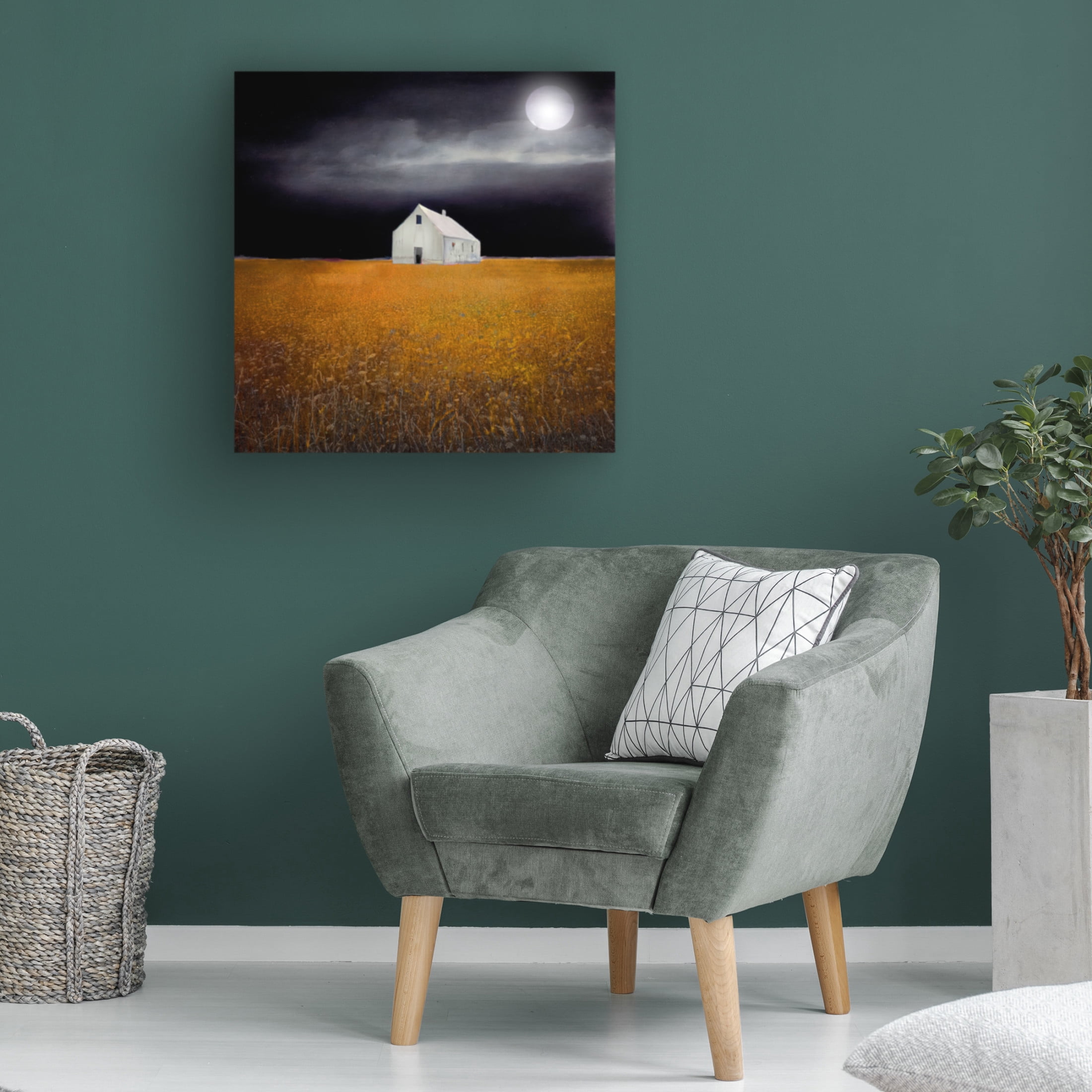 Canvas Wall Art - Sasha 'Black Night Harvest' Wall Art for Living Room, Bedroom, or Office Décor by Trademark Fine Art - 18 x 18 Inches