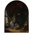 thumbnail image 2 of Gerrit Dou 12x14 Gold Ornate Wood Frame and Double Matted Museum Art Print Titled - The Young Mother (1658), 2 of 4