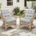 thumbnail image 3 of INTER HUT 46 x 22 in Patio High Back Cushions (Set of 2), Adirondack Rocking Chair Cushions Rocking Chair Cushion with Ties, Light Blue, 3 of 9