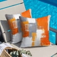thumbnail image 5 of Burnt Orange Grey Pillow Covers 24x24 Inch, Oil Painting Smear Modern Abstract Art Linen Pillowcase with Invisible Zipper, Decorative Throw Pillow Covers Cushion Case for Couch Sofa Bed Living Room, 5 of 9