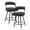 Black, variant on Lexicon Oxton Metal & Faux leather set of 2 Swivel Counter Height Chair in White