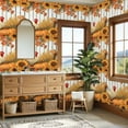 thumbnail image 4 of Farmhouse Peel and Stick Wallpaper 23.6in x 9.8ft Autumn Harvest Scene Sunflowers Pumpkins Roosters Fall Contact Paper Vinyl Waterproof Self Adhesive Wall Paper for Bedroom Shelf Renter Friendly, 4 of 8