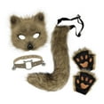 thumbnail image 4 of BELOVING Ensemble Collier et Queue d'Animal Visage d'Halloween pour Bal Boîte de Nuit Jeu de Rôle Kaki, 4 of 9