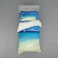 thumbnail image 1 of Ambesonne Tropical Bedding Set 3 Pcs, Exotic Seashore View, Twin, Turquoise Cream, 1 of 3