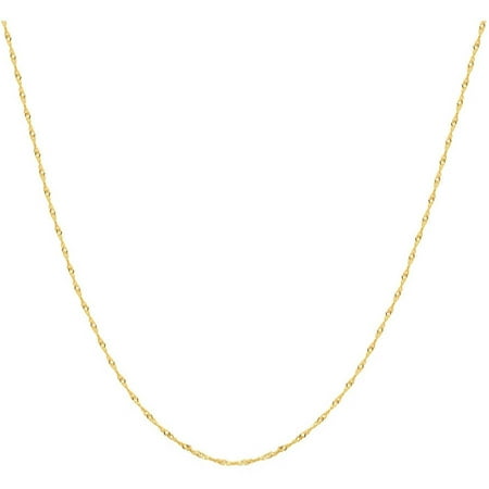 A 14k Yellow Gold Solid Singapore Chain Necklace, 18