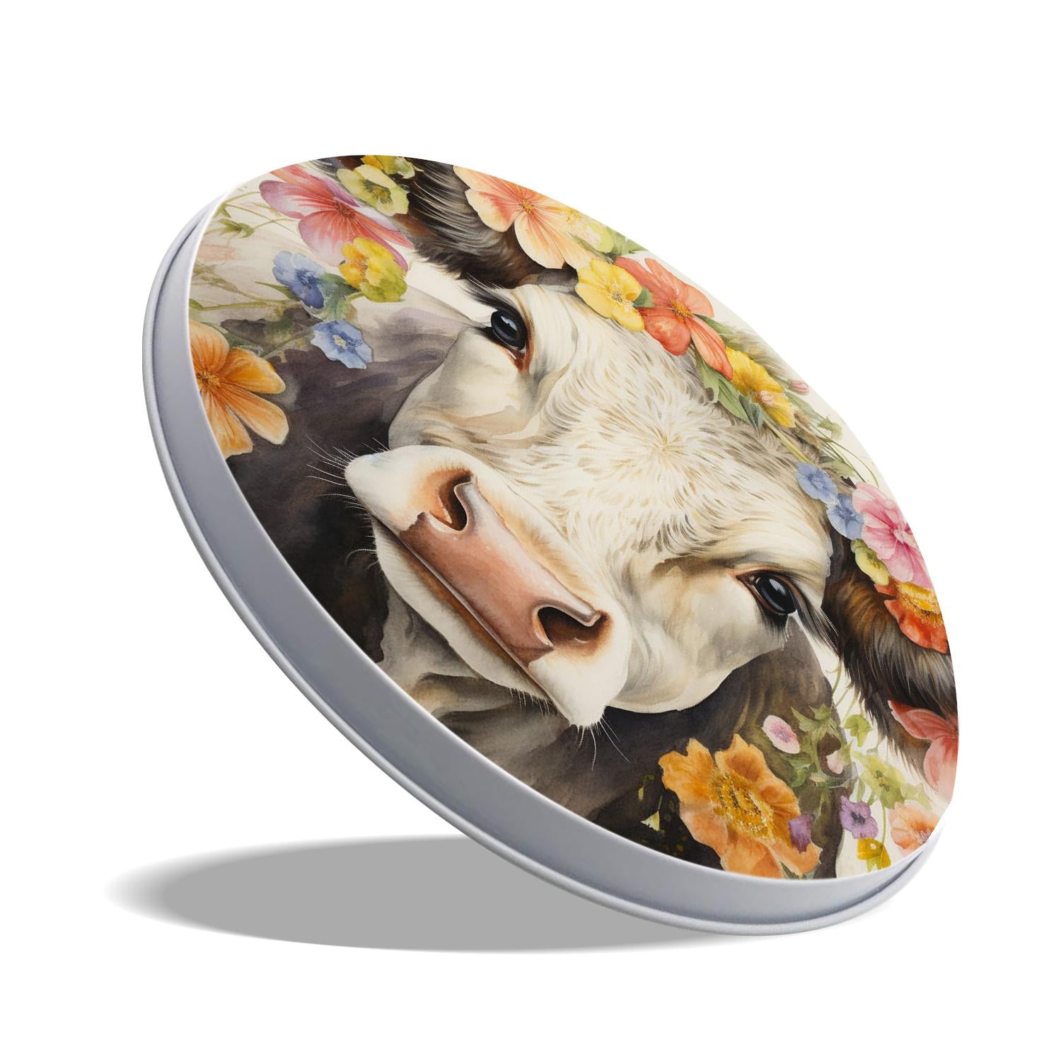 Decorative Stove Burner Covers 4 Pcs Metal Gas Stove Burner Cover 8Inch And 10Inch ,Farmhouse Cow Wooden Exquisite