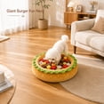 thumbnail image 4 of Hamburger Dog Bed,Interactive Mat for Small Medium Dogs,Stress Relief Foraging Game,Washable Cloth Pet Resting Bed,for Anxiety Relief,19.7 Inch, 4 of 7