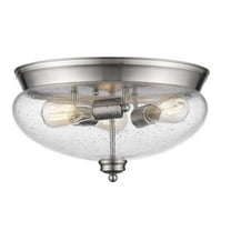 3 Light Flush Mount in Traditional Style 15 inches Wide By 8.5 inches High-Brushed Nickel Finish Bailey Street Home 372-Bel-2019958